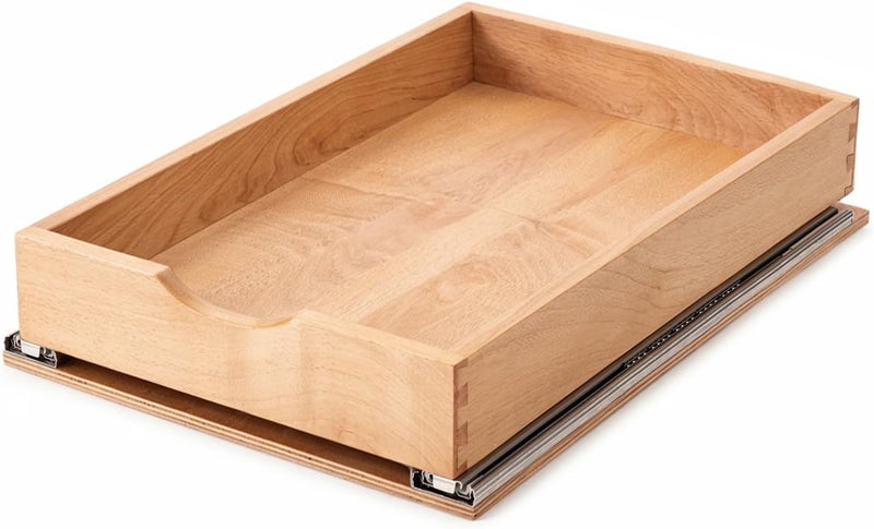 Draworia Pull Out Cabinet Drawers - 6x2 Size Options (12-23'W,18-21'D), Pre-Assembled with Soft Close Slides, Solid Beechwood, Easy Installation(14'W x 18'D) - Image 1